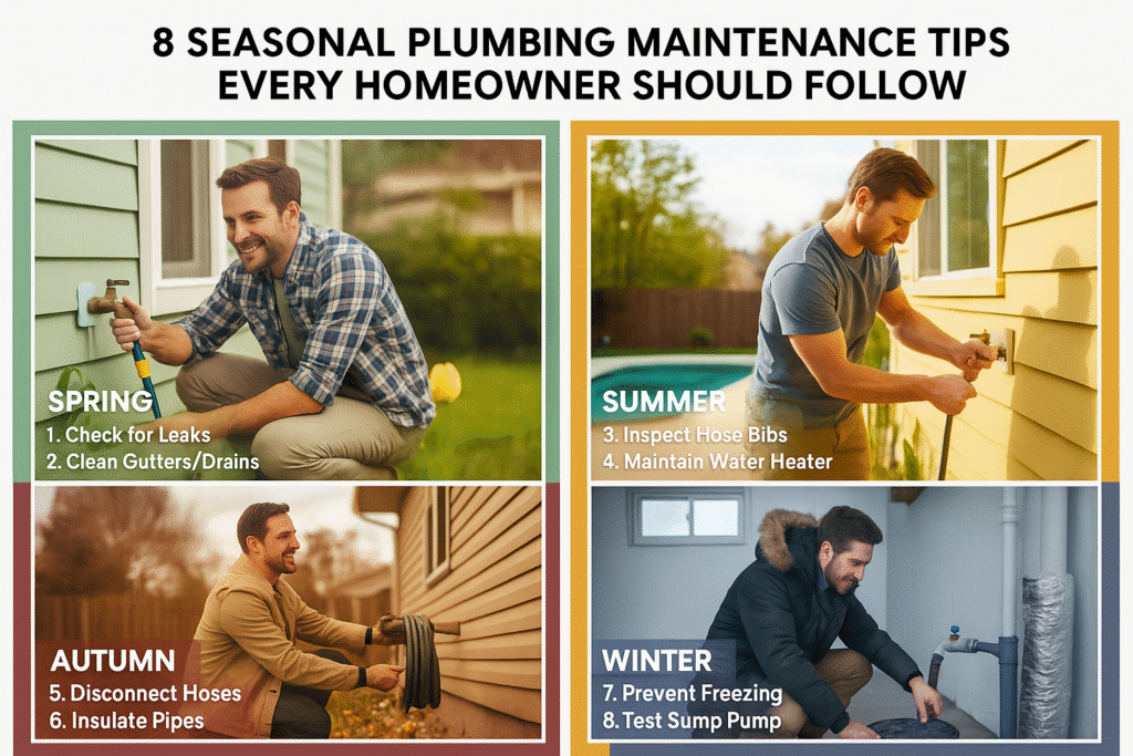 Man implementing Seasonal Plumbing Maintenance tips